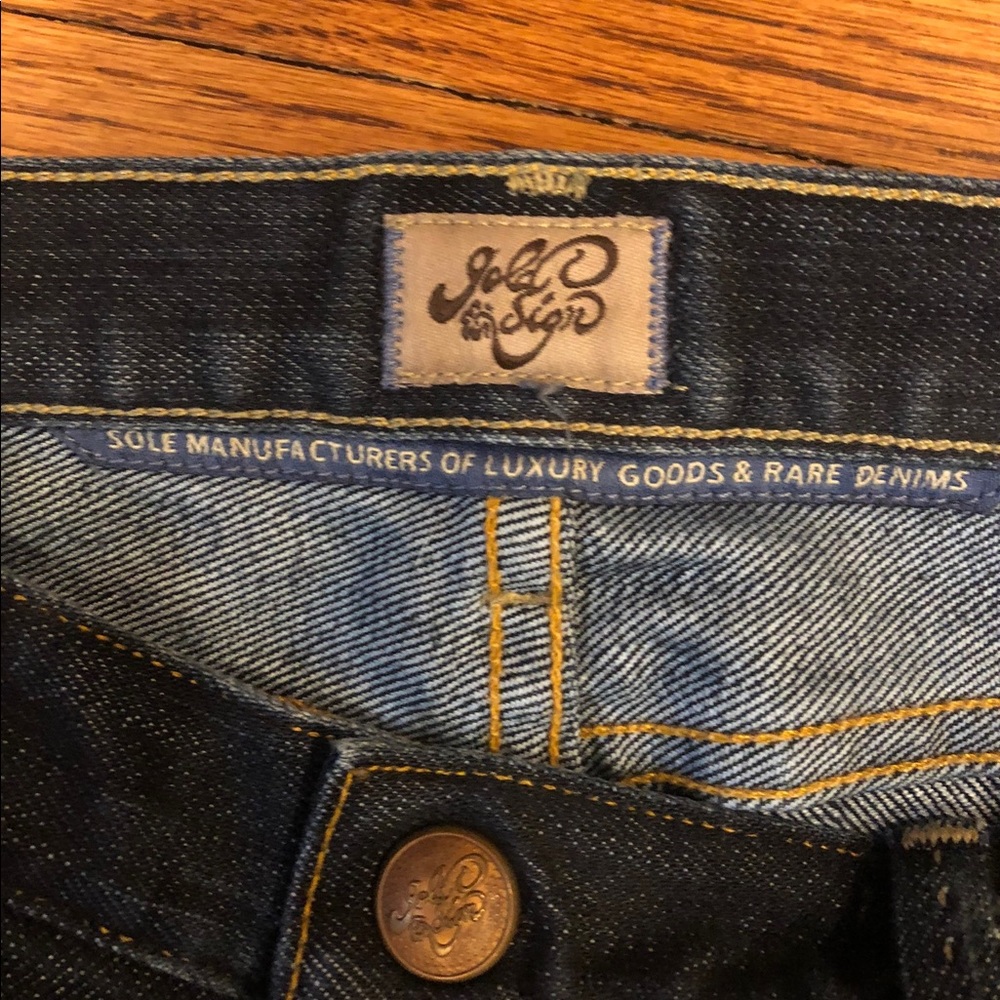 GOLDSIGN Vintage Original Early 00s Y2K Low Rise straight leg dark denim jeans - Picture 6 of 9